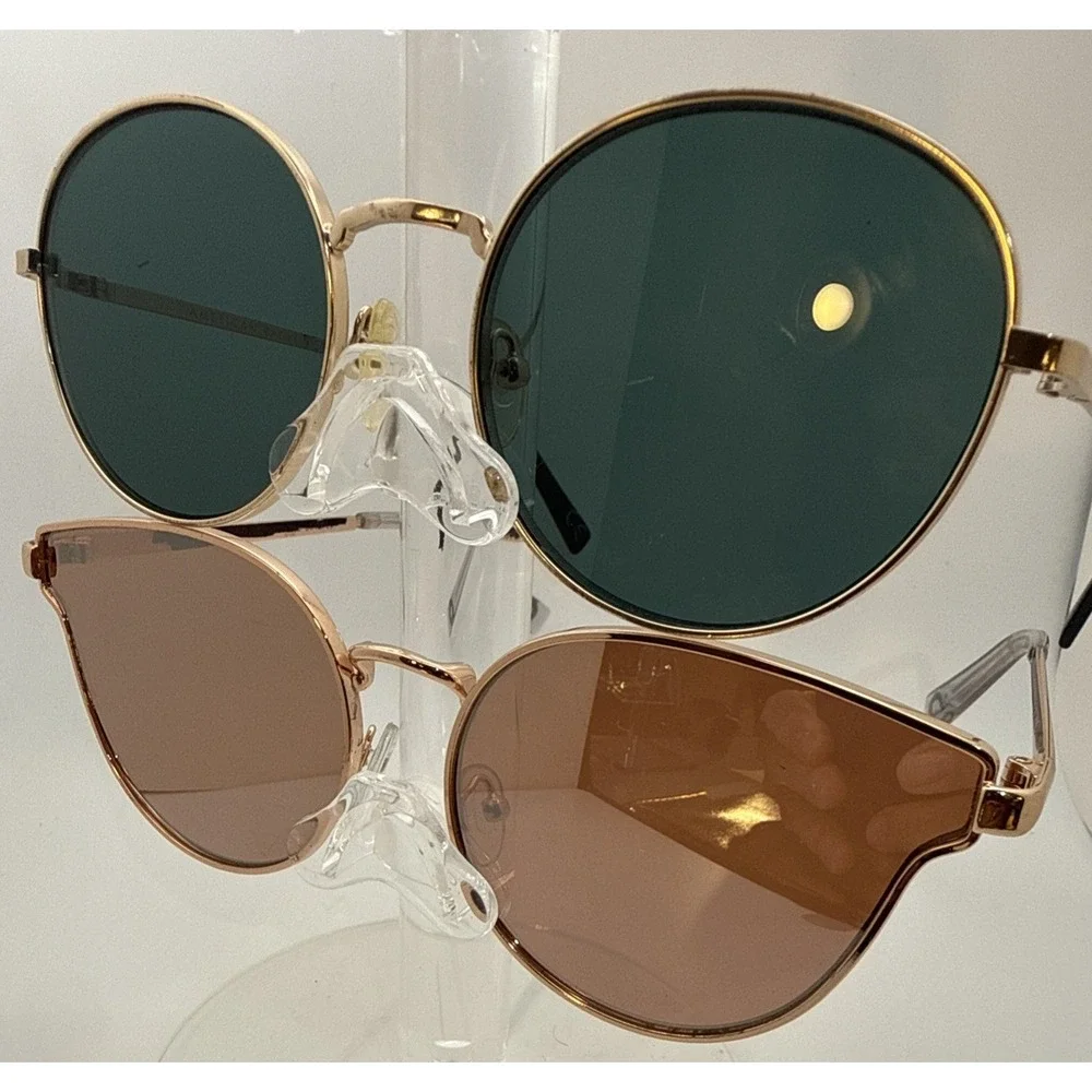Lot of 2 pairs American Eagle Authentic Sunglasses- Gold round frames Limited